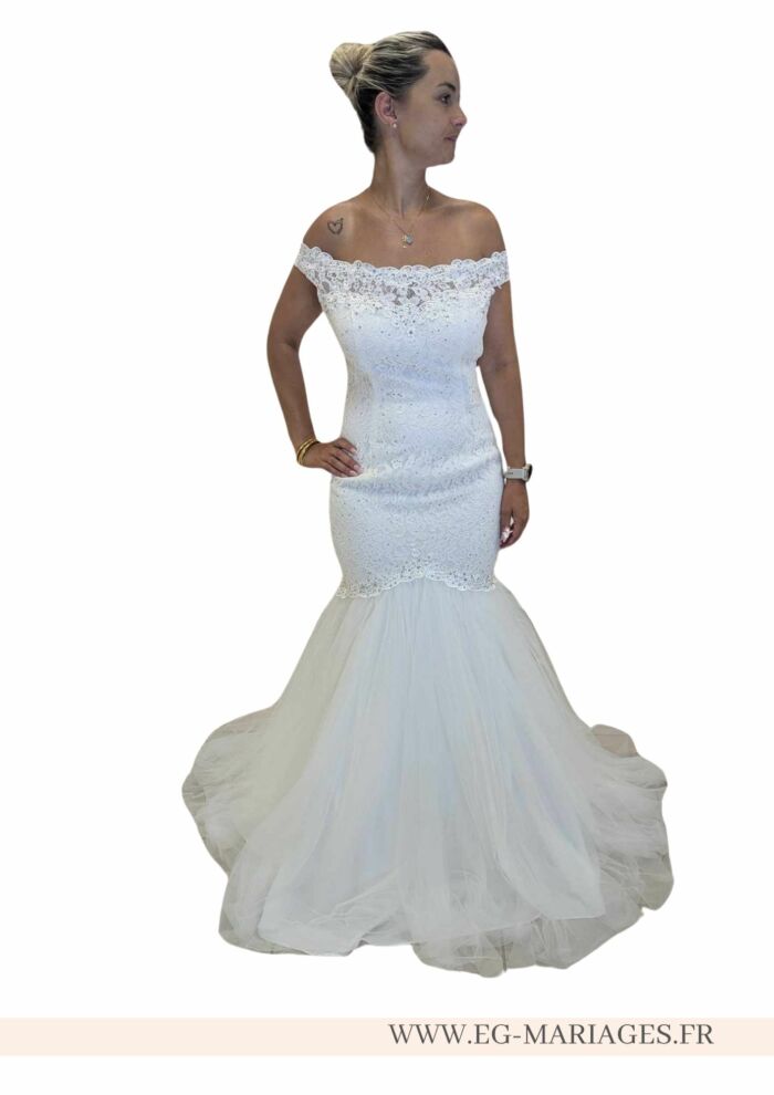 Robe de mariée Sirène dentelle – Image 7